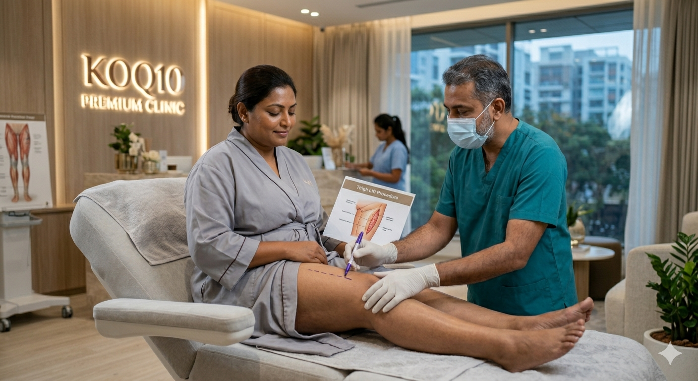 Thigh Lift Surgery at KOQ10 Aesthetic Clinic Siliguri