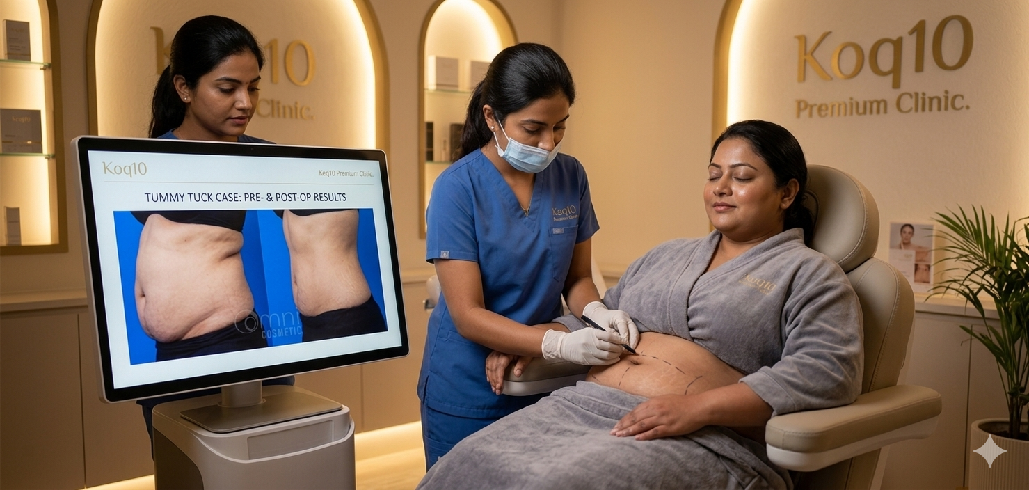 Tummy Tuck Surgery at KOQ10 Aesthetic Clinic Siliguri